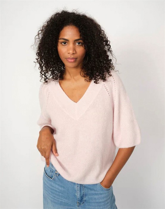 MMTaci 3/4 V-Neck Strik - Ballet Slipper